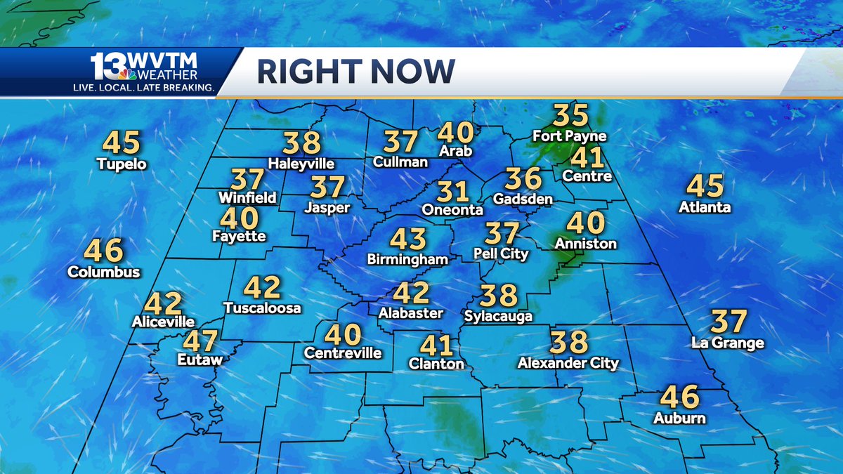 Grab a jacket! 5 a.m. temperatures.