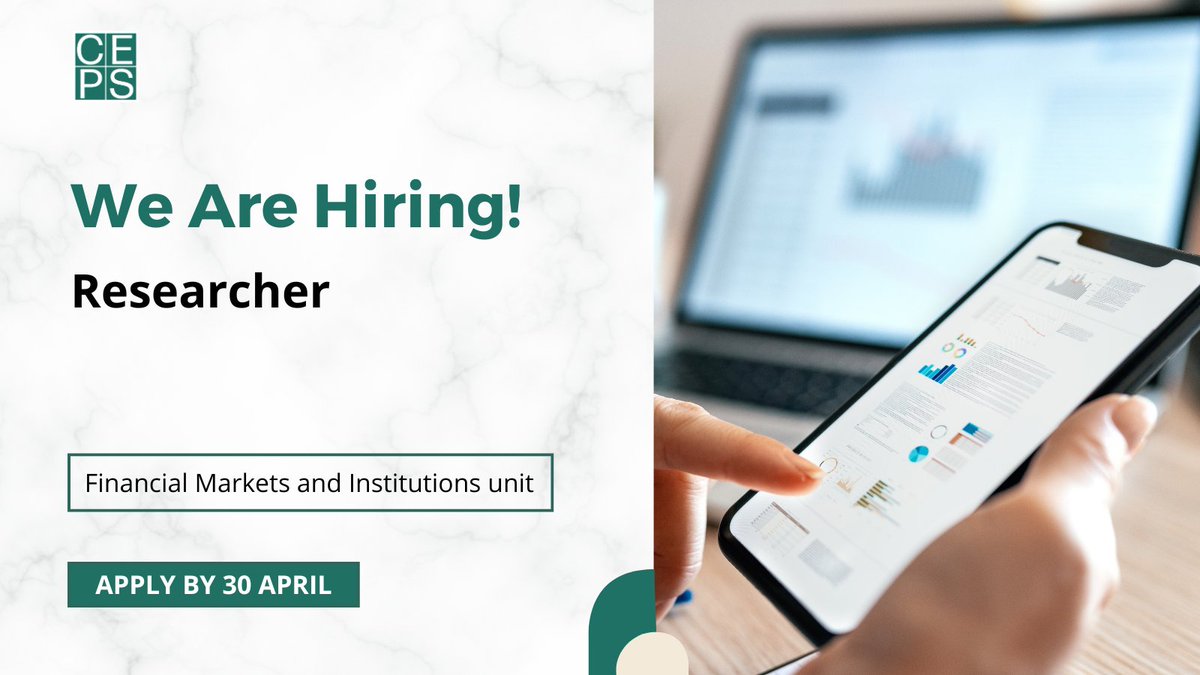 📢 WE ARE HIRING 📢 Open research position at our financial markets and institutions unit! 📌 If you are passionate about financial policy analysis, have a Master’s degree in Economics, Finance, Data Science, or a related field, and at least two years of professional experience…
