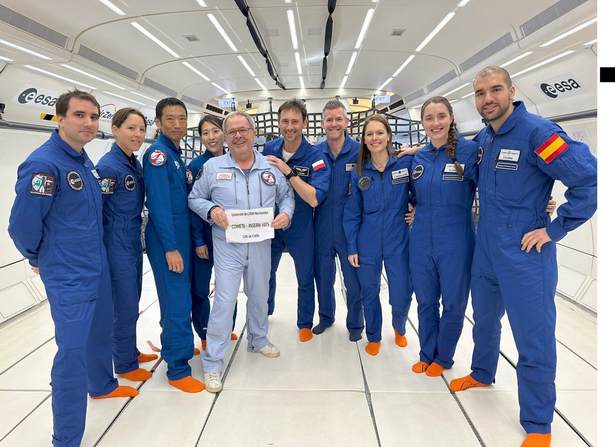 Les médecins de COMETE en charge de nos futurs astronautes lors de leur entrainement en vol parabolique ! @Universite_Caen @Inserm @CHU_Caen @Cyceron14 @RegionNormandie