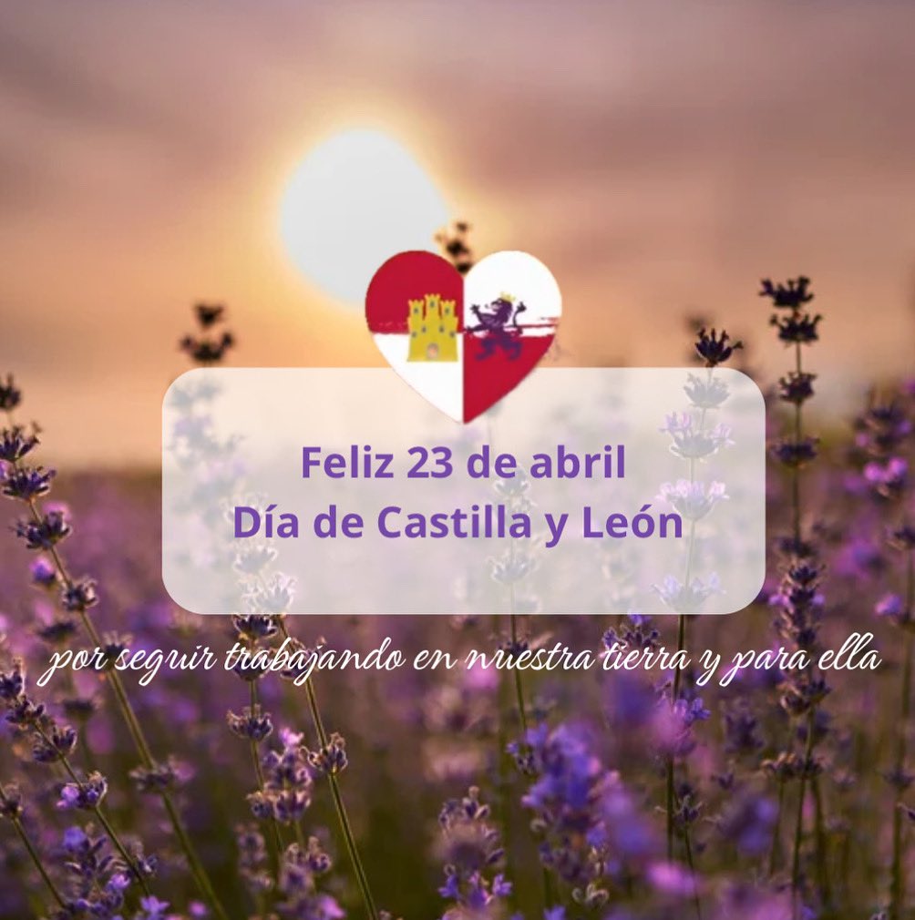 Feliz #DiadeCastillayLeon por seguir trabajando en nuestra tierra y para ella 💪🏻💜🌾 #23deabril