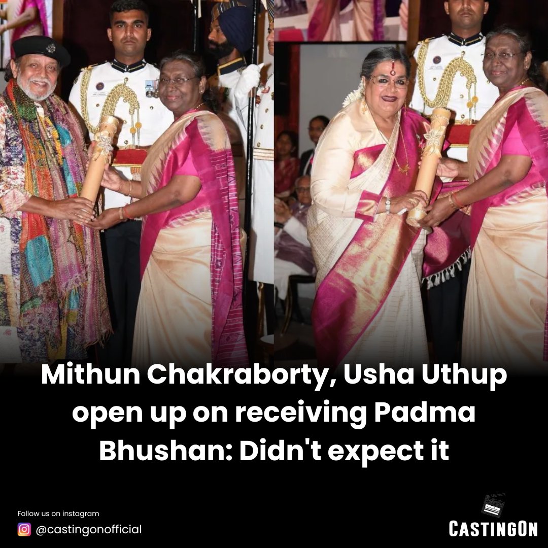 Veteran singer Usha Uthup expressed her immense happiness upon receiving the prestigious #PadmaBhushan award Veteran actor Mithun Chakraborty was conferred with the prestigious Padma Bhushan award for his outstanding contributions to #Indiancinema.

#MithunChakraborty #UshaUthup