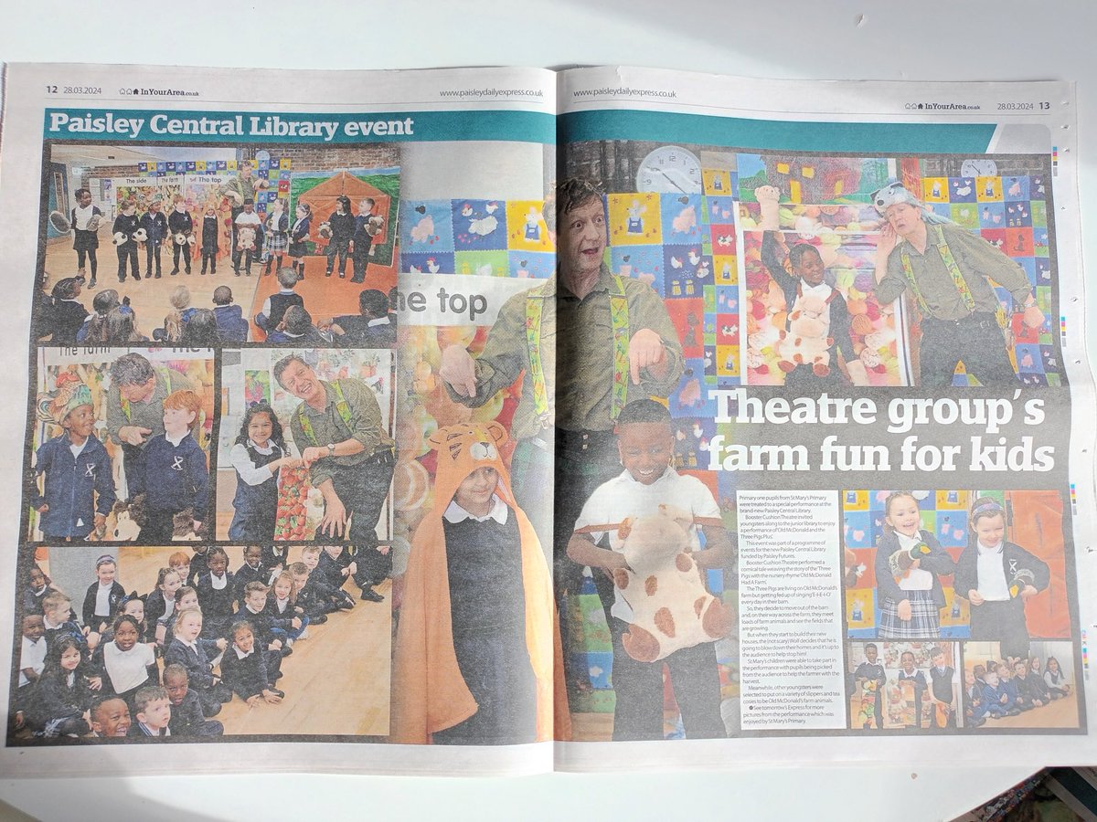 Old McDonald the 3 Pigs at Paisley library. Photos by the Paisley Daily Express #BigBook #storytelling #OnTour #childrenstheatre