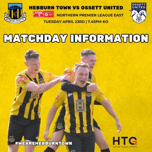 COMING TO THE FIRST TEAM GAME TONIGHT? Make sure you read the attached pre-match information ahead of the game. Info on arrival, parking and facilities. #WeAreHebburnTown