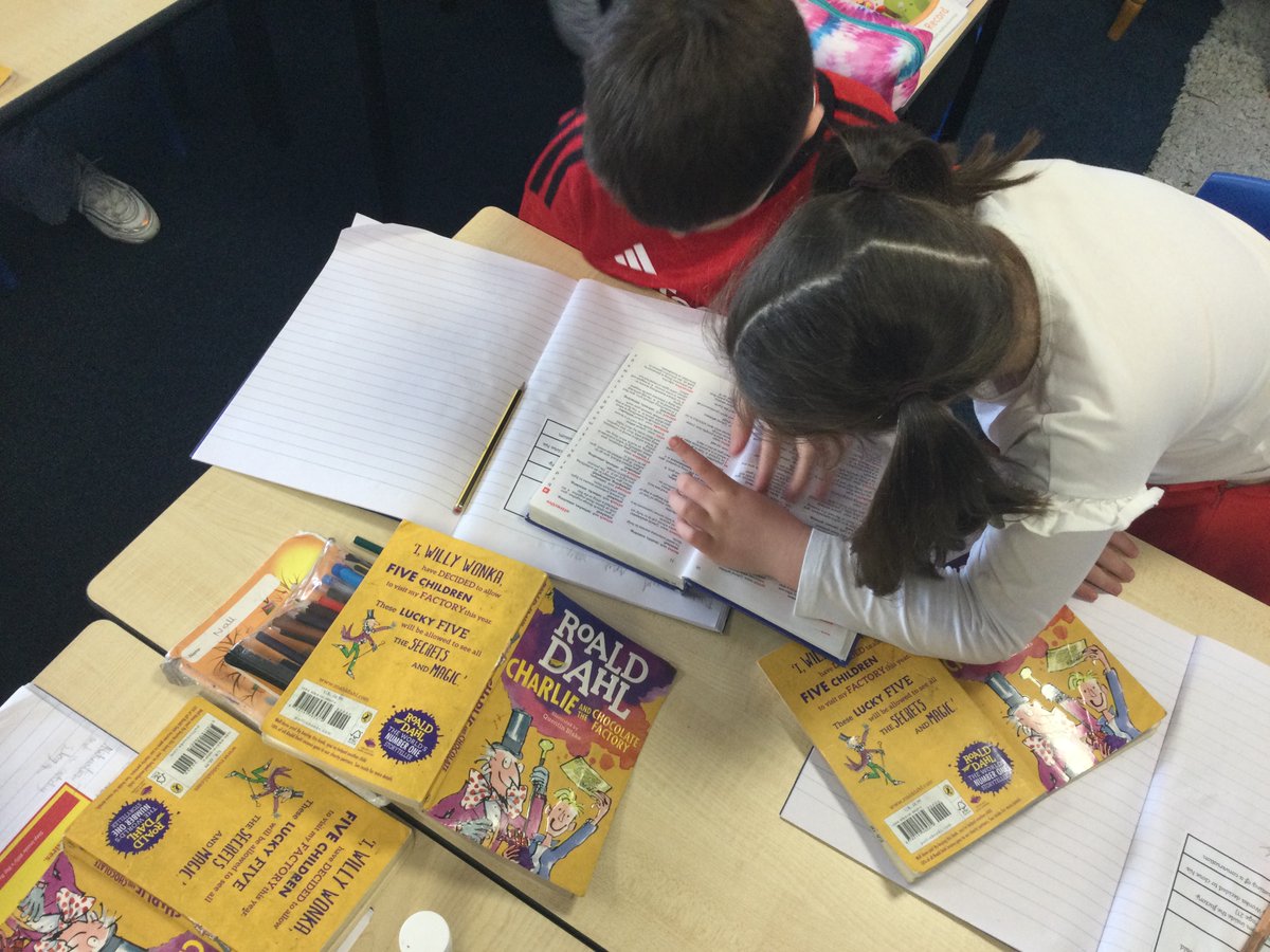 Beech class are refining their dictionary skills during English this morning to find definitions of exciting vocabulary we have found in our class text; Charlie and the Chocolate Factory. #OLOLEnglish