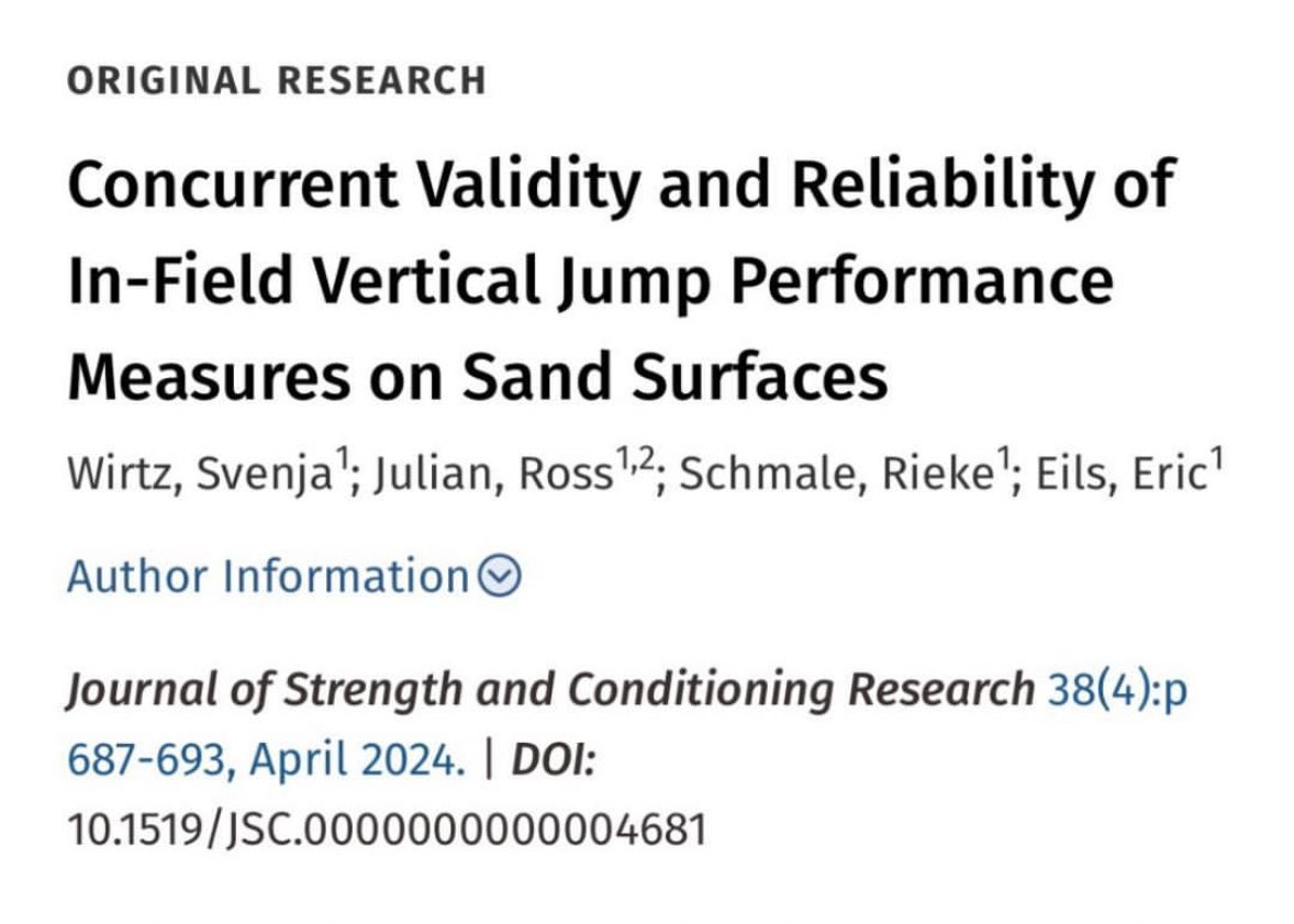 🔴A new independent study validating @MyJumpLab This time in sand🏖️ Do you have athletes performing in sand? Then @MyJumpLab is a valid and reliable tool, and more accurate than a reference IMU ☀️⚽️🏐pubmed.ncbi.nlm.nih.gov/38088887/