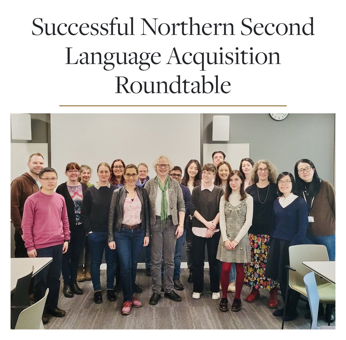 Congratulations to Clare Wright (@LCSLeeds) and Monika Schmid (@UoYLangLing) who organised last week’s very successful Northern Second Language Acquisition Roundtable at @UniversityLeeds! We already look forward to the next event! celt.leeds.ac.uk/news/successfu…