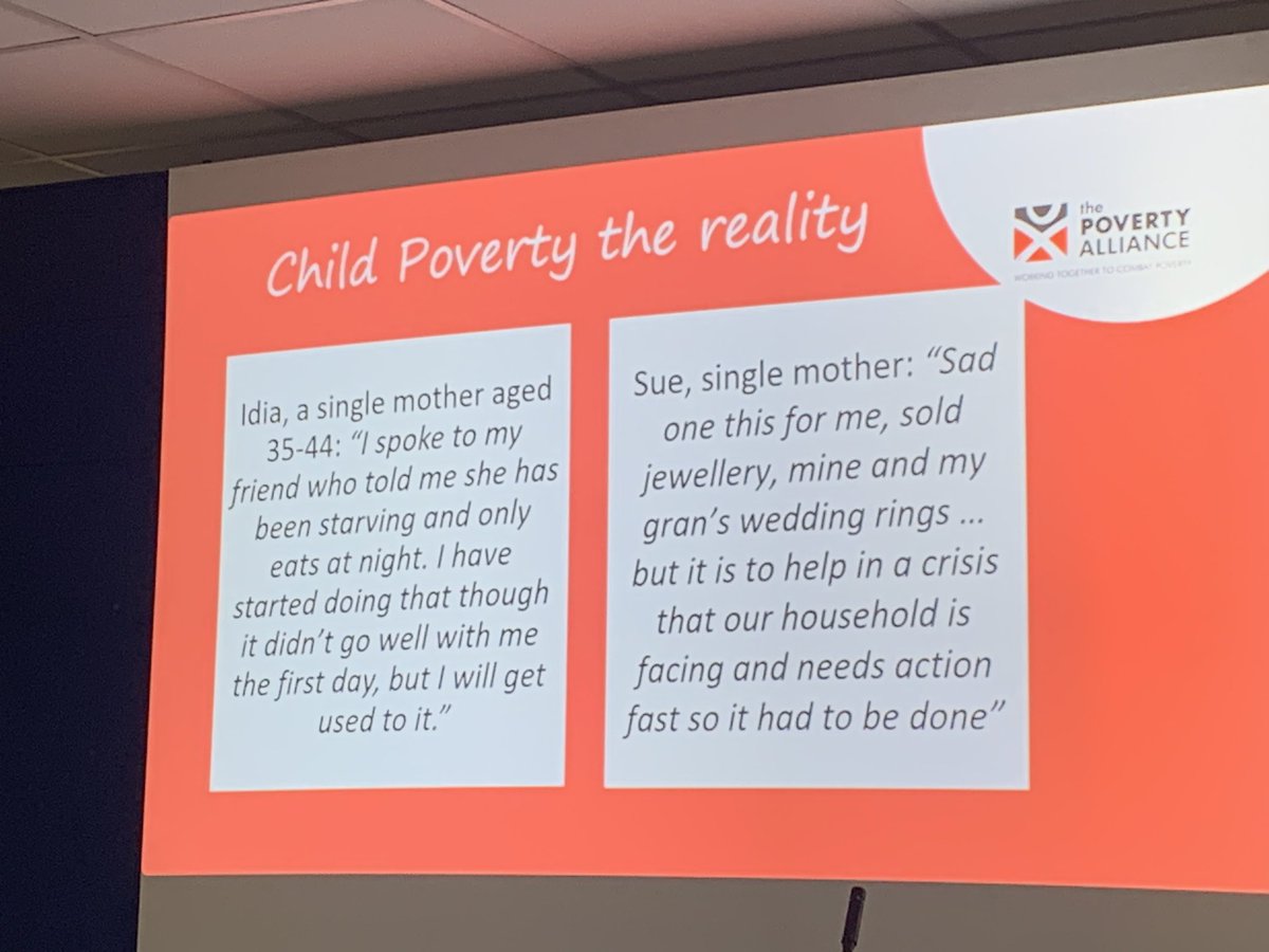 Fiona McHardy @PovertyAlliance speaks about child poverty in Scotland @NIAntiPov AGM Scotland have set ambitious child poverty targets but the reality is that people are going without eating and many families are having to adopt these strategies