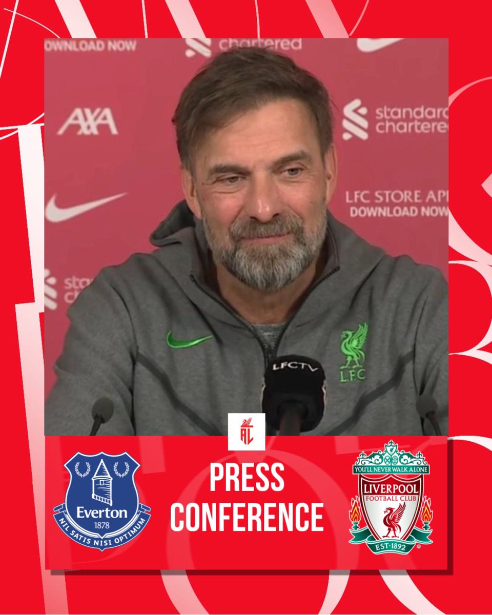 Jürgen Klopp’s pre-Everton press conference live from 1.30pm BST today. #LFC