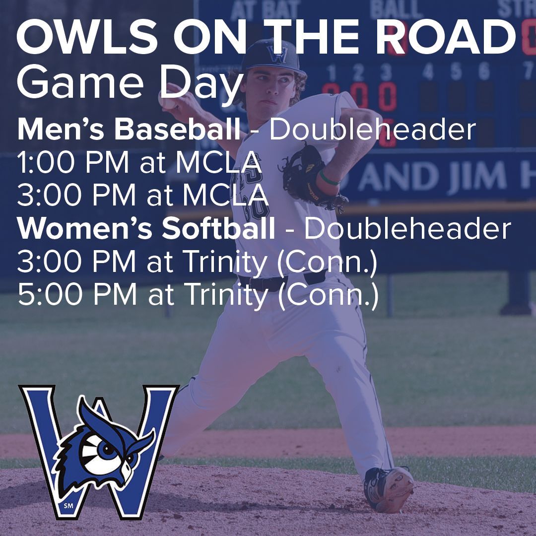 Baseball and softball hit the road today as baseball travels to MCLA for a MASCAC mid-week doubleheader while softball moves up a day to face Trinity College! Video and live stats will be available at WestfieldStateOwls.com #LetsGoOwls