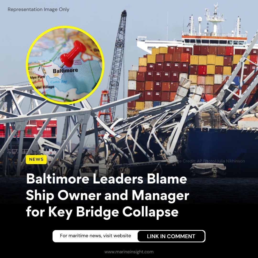 What's your view on Baltimore's legal action against the #ContainerShip owner for the bridge collapse?

#Baltimore officials filed against the container ship’s owner & manager for #BridgeCollapse, claiming full liability.

To Know More Visit marineinsight.com/category/shipp…

#MaritimeNews