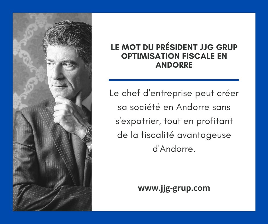 jjg-grup.com/creationdesoci…
Le chef d'entreprise peut créer sa société en Andorre, sans s'expatrier et bénéficier des avantages fiscaux de la Principauté.
#jjggrupandorre #andorre #creationsocieteandorre