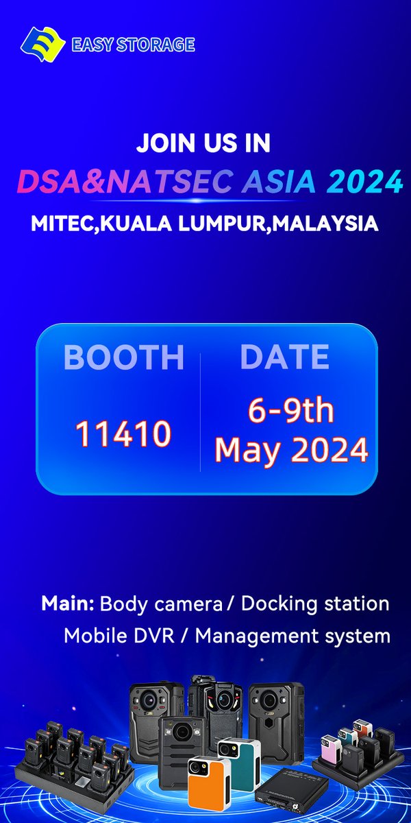 Welcome to our booth
DSA&NATSEC ASIA 2024, KUALA LUMPUR,MALAYSIA
The Booth NO. : 11410   Date: 6-9th May 2024

#bodycam #bodycameras #lawenforcement #5ghelmetcamera #recorder #mdvr #cctvmonitoring #cctvcameras #healthcare #sportscamera 
#bodyworncameras #wearablecamera