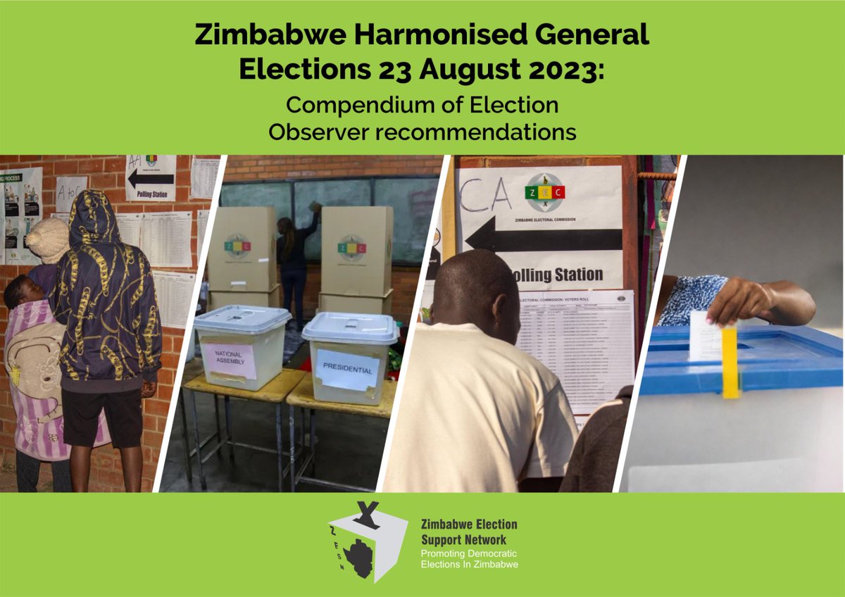 ZESN published a Compendium of the August 2023 Harmonised Elections observers’ recommendations ..zesn.org.zw/wp-content/upl… @ZECzim @SADC_News @_AfricanUnion @esn_sa @UNDPZimbabwe @commonwealthsec @TheCarterCenter @ercafrica @gndemexchanges @euinzim @SwedeninZW @ZimMediaReview