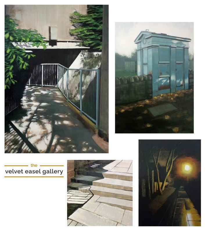 My four works currently showing @VelvetEasel #Gallery Spring Exhibition : 03 Feb - 26 May ↩️ Periphery | Police Box | Nightwalking | Level Study velveteasel.co.uk/artist/lindsey… @ownartscheme #Portobello #Edinburgh #Scotland #art #painting #cityscape #infrastructure #urbex