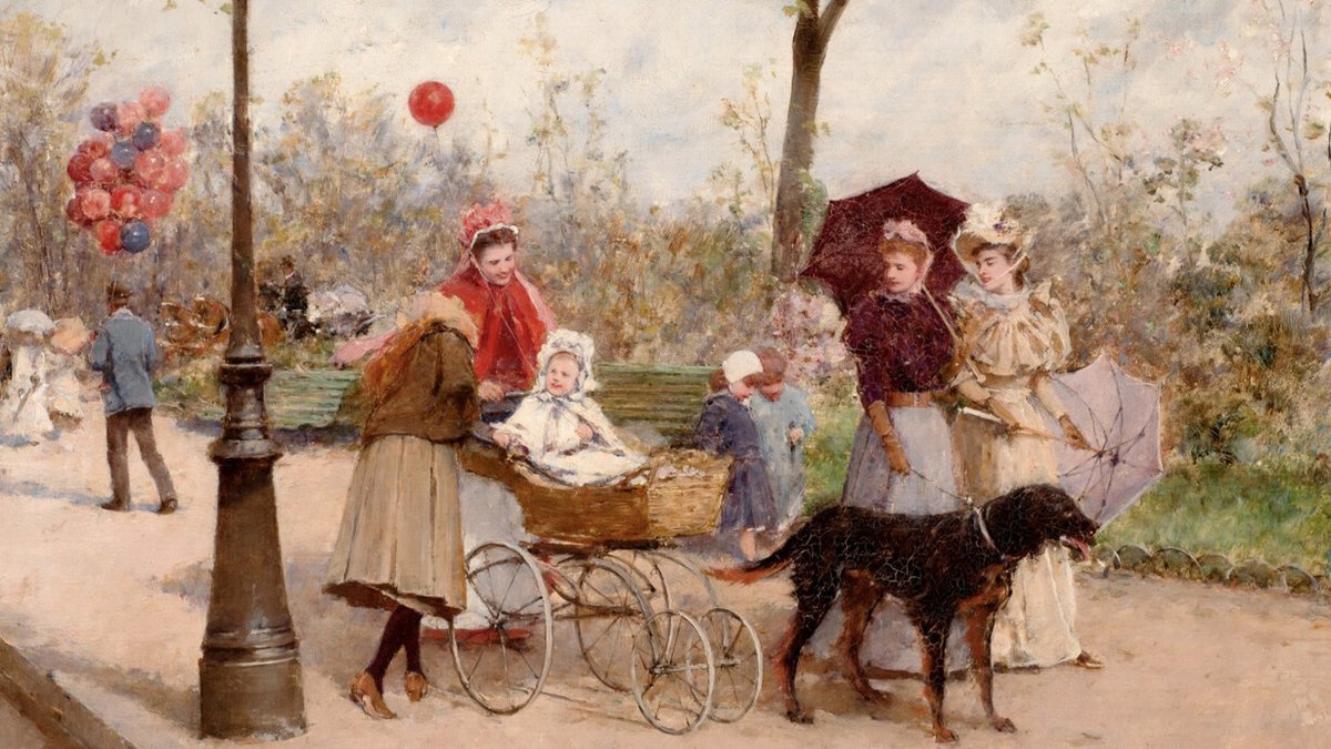 🎨Francesc Miralles, Into the Park. Paris, Bois de Boulogne, ca. 1895-6