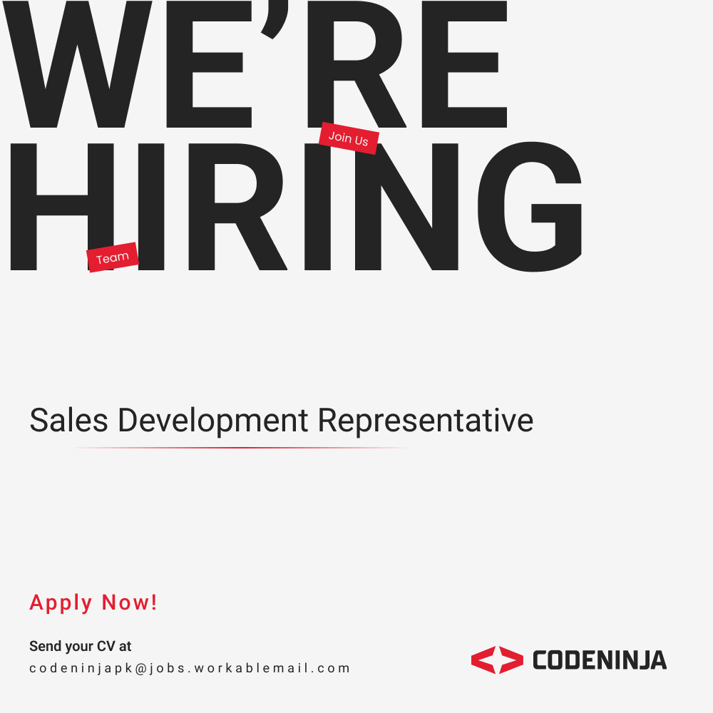 𝐀𝐭𝐭𝐞𝐧𝐭𝐢𝐨𝐧 𝐀𝐭𝐭𝐞𝐧𝐭𝐢𝐨𝐧!
@CodeNinjaInc is where inspiration meets innovation. Are you looking for a similar place? Then get going and apply away.
We are Hiring:
Sales Development Representative
Apply Now at:
linkedin.com/jobs/view/3903…

#codeninja #HIRINGNOW #sales  #BD…
