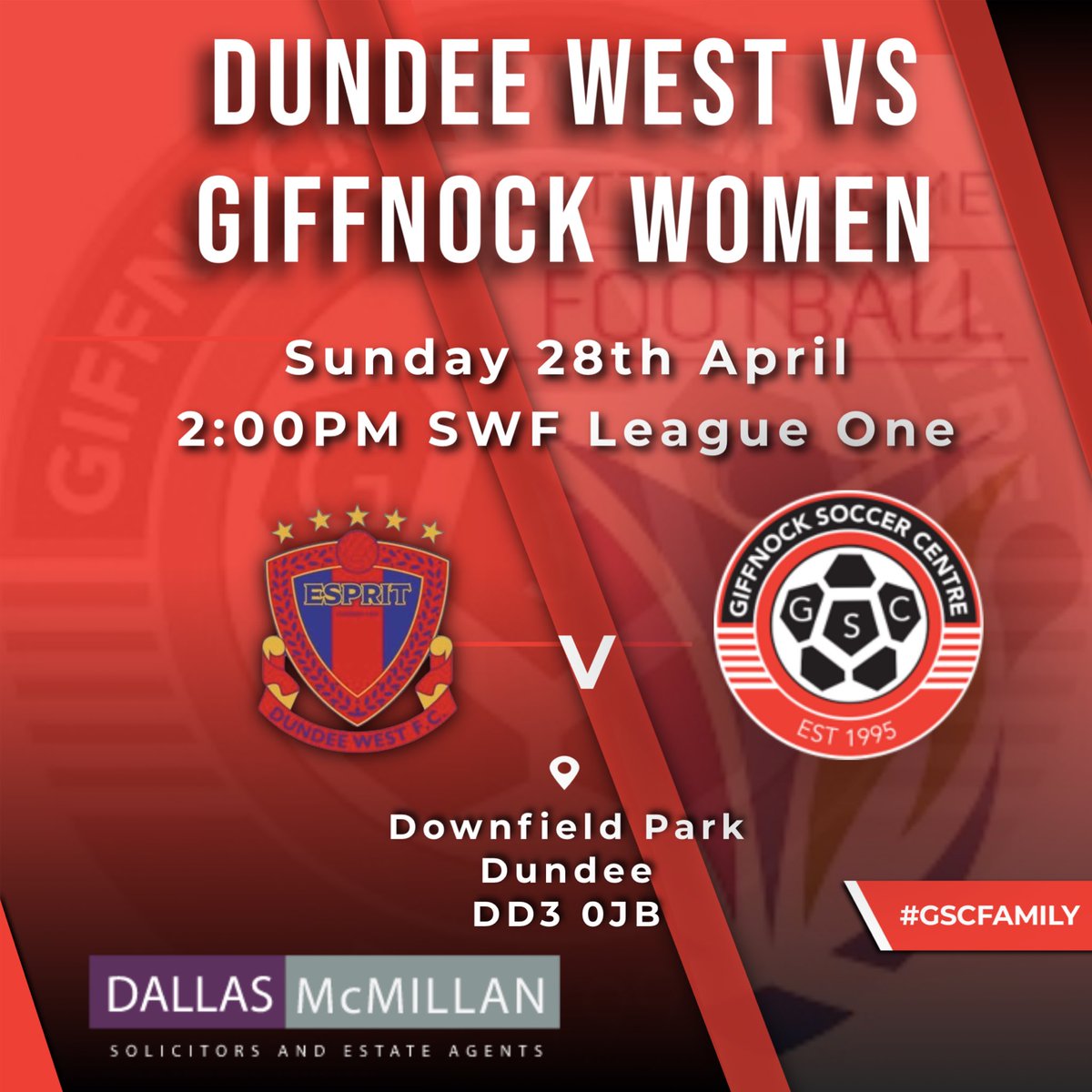 League action returns🙌 Join us in our penultimate league game of the season, as we travel to Dundee to face @DundeeWestGWFC. #SWFLeagueOne #GSCWomen