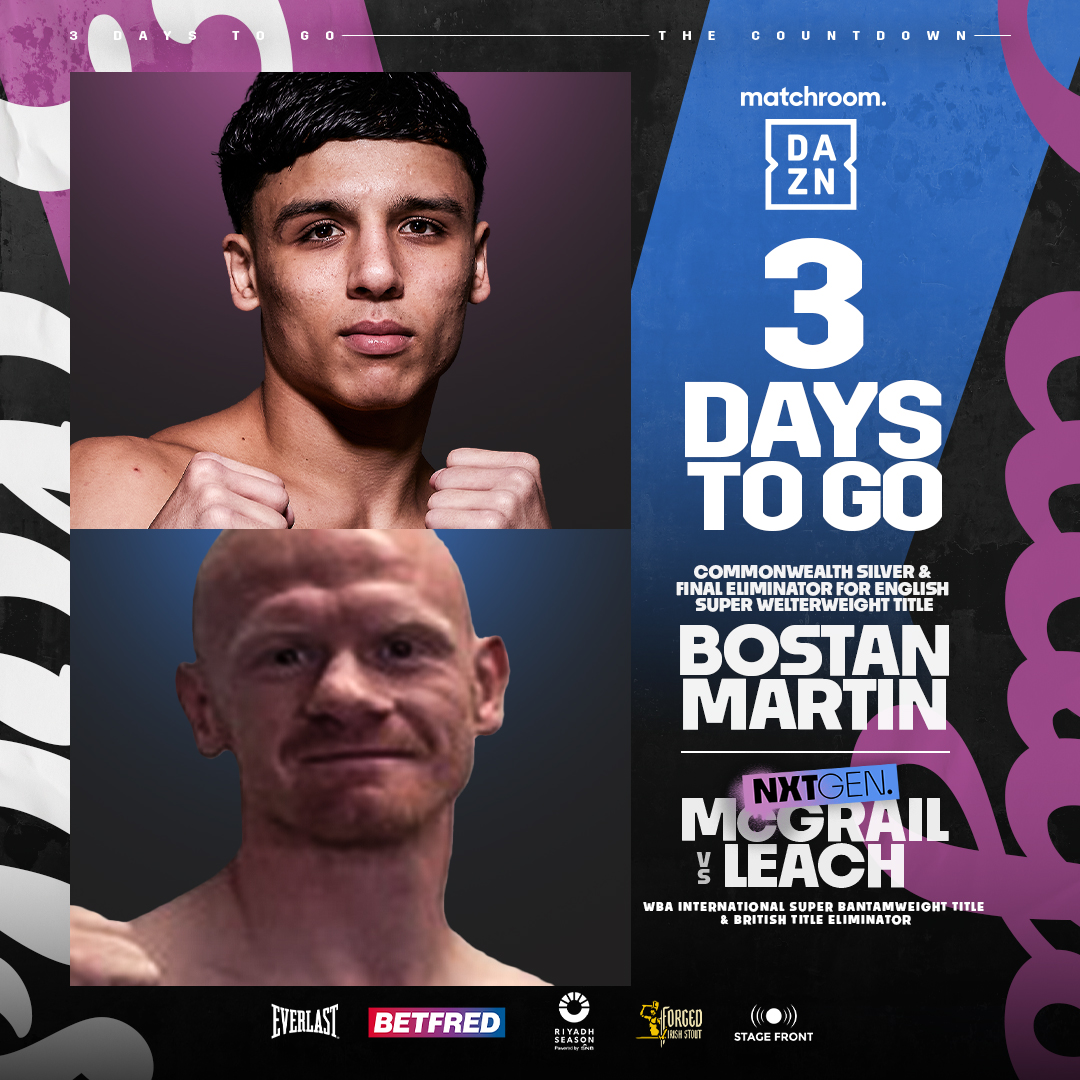 First pro title coming up for Star Boy ⭐ @jdbostan #BostanMartin | @DAZNBoxing | #McGrailLeach