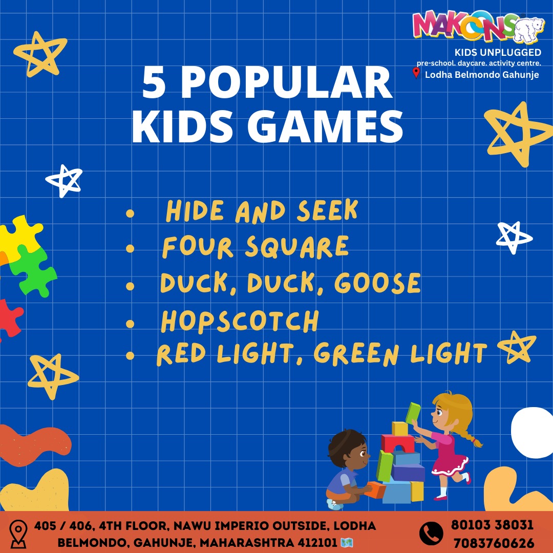 Playtime Paradise: 5 Popular Kids Games to Spark Joy! 🎮🤸‍♂️
.
.
📞 For Admission enquiry, Call us at 80103 38031 / 7083760626 / 7276571082.

📍 Location: 405 / 406, 4th Floor, Nawu Imperio Outside, LODHA BELMONDO, Gahunje, Maharashtra 412101 🗺️
.
#KidsGames #PlaytimeFun