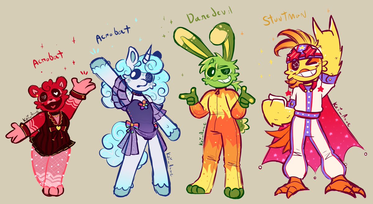 Aaand here's all of the designs for the #CircusCrittersAU ✨✨✨ #SmilingCritters #SmilingCrittersAU