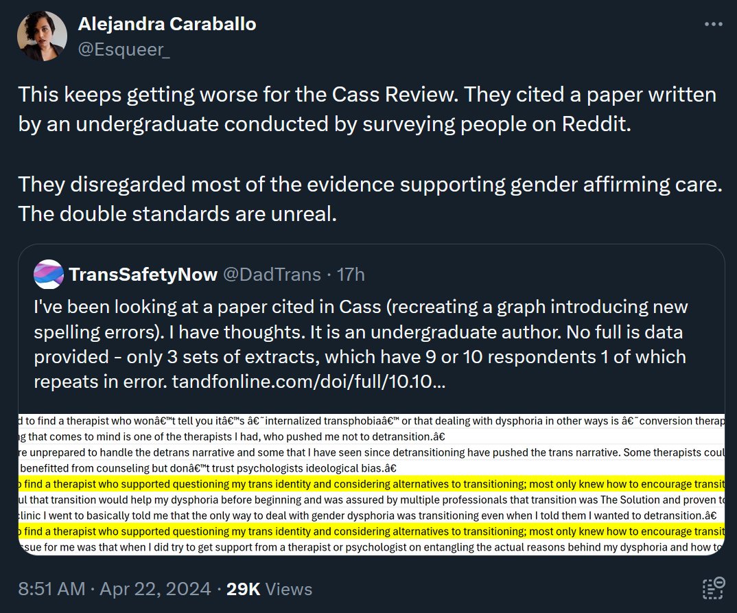 The Cass review just keeps getting worse and worse.

#CassReview #CassReport #CassFlaws

twitter.com/DadTrans/statu…