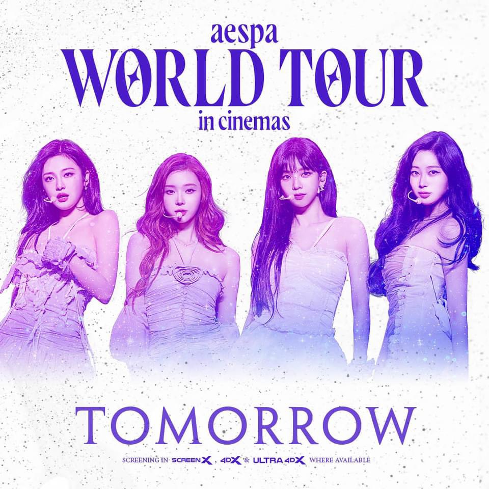 For those #MY fans who haven't secured your #ScreenX and #4DX seats yet, grab your phone and log in to the GSC mobile app to get your tickets now! 😍 We'll see you tomorrow for the aespa World Tour in cinemas 😘💜

#aespa #æspa #에스파 #aespacinemas #aespa_WORLDTOUR_In_Cinemas…