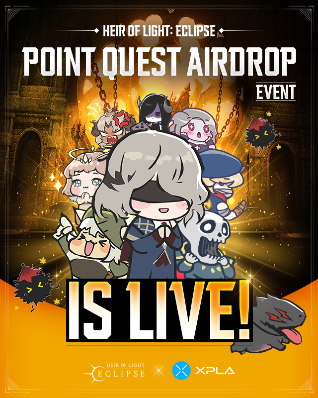 HOL_Eclipse's tweet photo. Spread the news and win rewards!✨
⭐10 Lucky Heirs who reposted win 100 XPLA!

The Point Quest Airdrop Event is now LIVE!🎉

📅4/22 ~ 6/9 23:00 (PDT)
Participate now!🔗https://t.co/1ADqgwsreQ
Event Details🔗https://t.co/bpn2Am0CCh

(@HOL_Eclipse x @XPLA_Official x @Event_Labs)

#HLE #Eclipse #NFT #XPLA #P2E #P2O #Airdrop #Event #Surprise #Giveaway