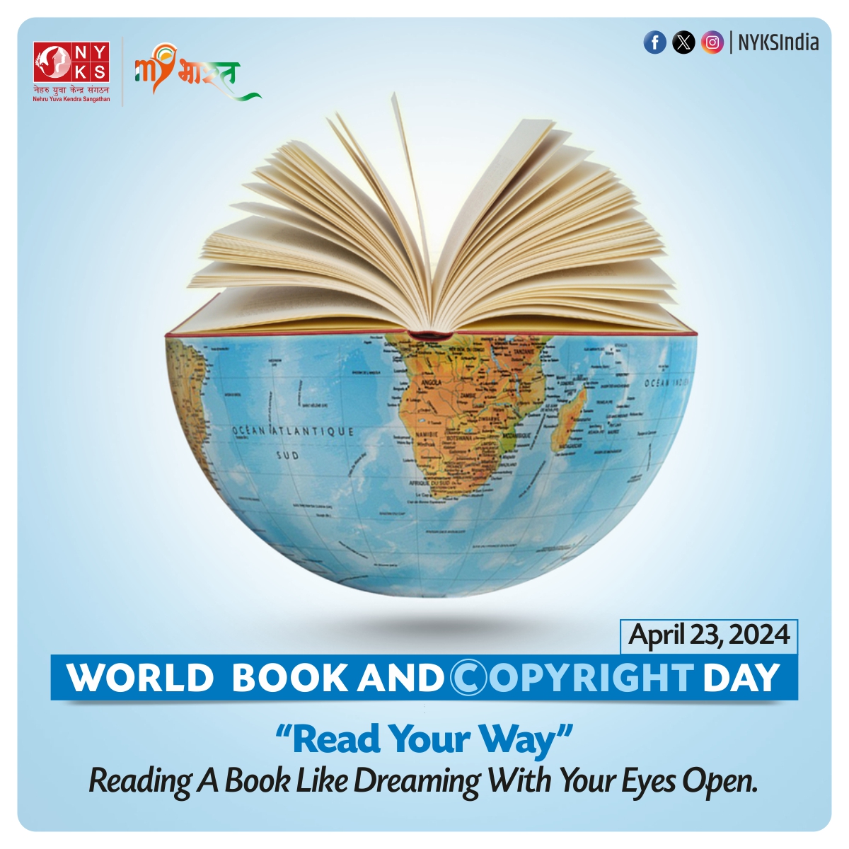 📚✨ Celebrating the magic of books and honoring the creativity of authors on #WorldBookAndCopyrightDay! Let's cherish the power of words and respect the rights of creators. 

#ReadingIsPower #RespectCopyright #NYKS #WorldBookDay