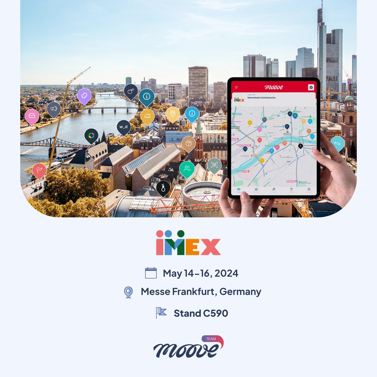 Join us at #IMEXFrankfurt 2024, May 14-16! Discover how #Mooveteam enhances events with versatile indoor &amp; outdoor activities. See us at Stand C590! 🌟 #EventProfs #TeamBuilding