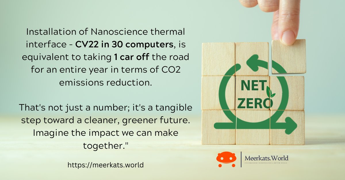 Net Zero: Making Targets Achievable with innovation. ChakraVardhan22 a nanoscience metallic thermal interface enhance life of computing devices with increased energy efficiency. 
#CV22 #thermal #startup #cleantech #netzero #earthday #EarthDay2024 #Elections2024