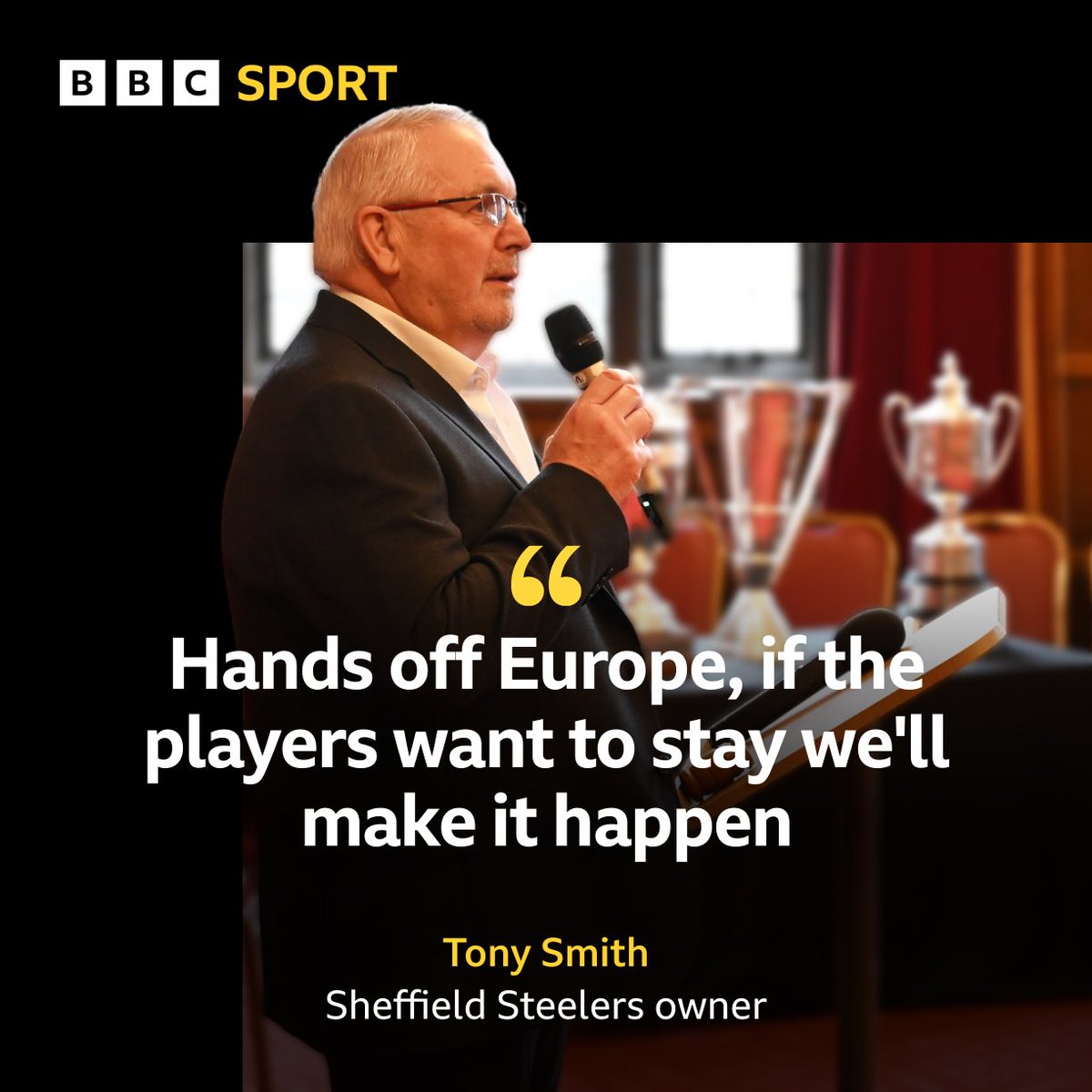 INTERVIEW: Tony Smith: "Europe aren't coming anywhere near this squad, if the players want to stay we'll make it happen"

The Sheffield Steelers owner also talks about trying to lock Head Coach Aaron Fox into another long term deal. 

📻➡️bbc.co.uk/programmes/p0h…