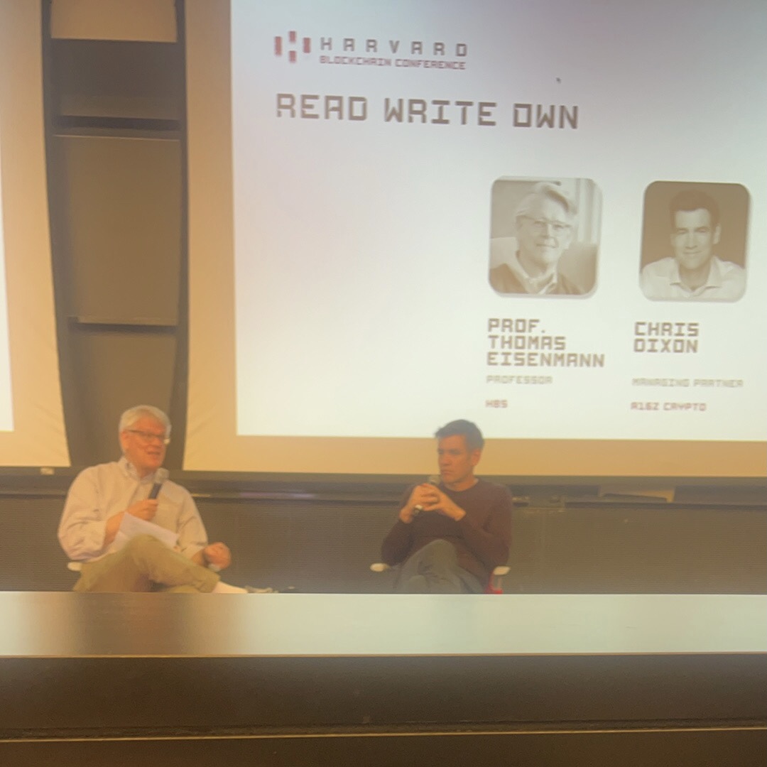 From yesterday's clues to today's spotlight: 'Read Write Own', authored by @cdixon . I was lucky enough to be at his fireside chat at the Harvard Blockchain Conference #HBC2024 His ideas are as impactful when he speaks as they are in his writings.