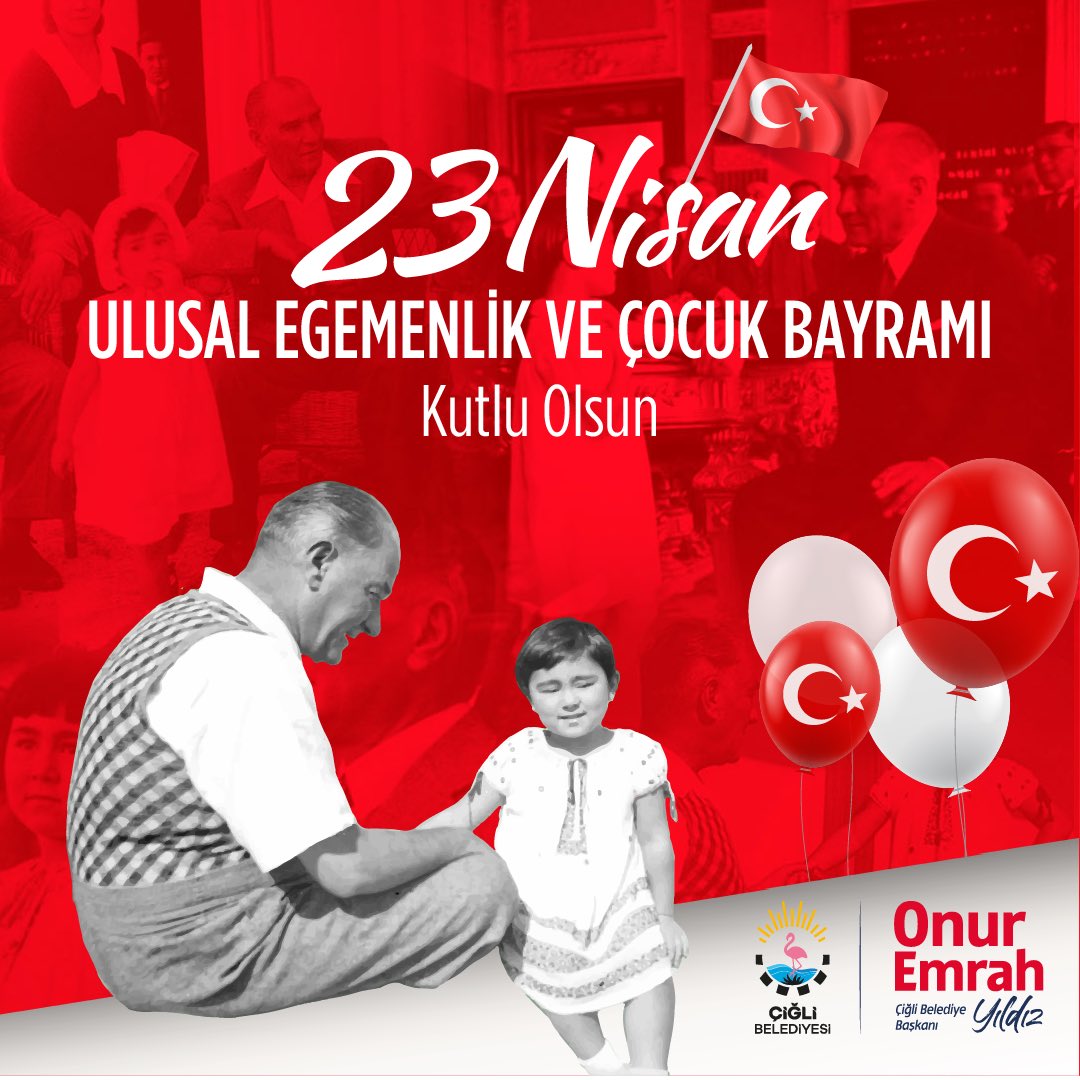 'Sizler hepiniz geleceğin bir gülü, yıldızı ve ikbal ışığısınız. Memleketi asıl ışığa boğacak olan sizsiniz.' Ulu Önderimiz Mustafa Kemal Atatürk'ün çocuklara armağanı olan 23 Nisan Ulusal Egemenlik ve Çocuk Bayramı'mız kutlu olsun.
