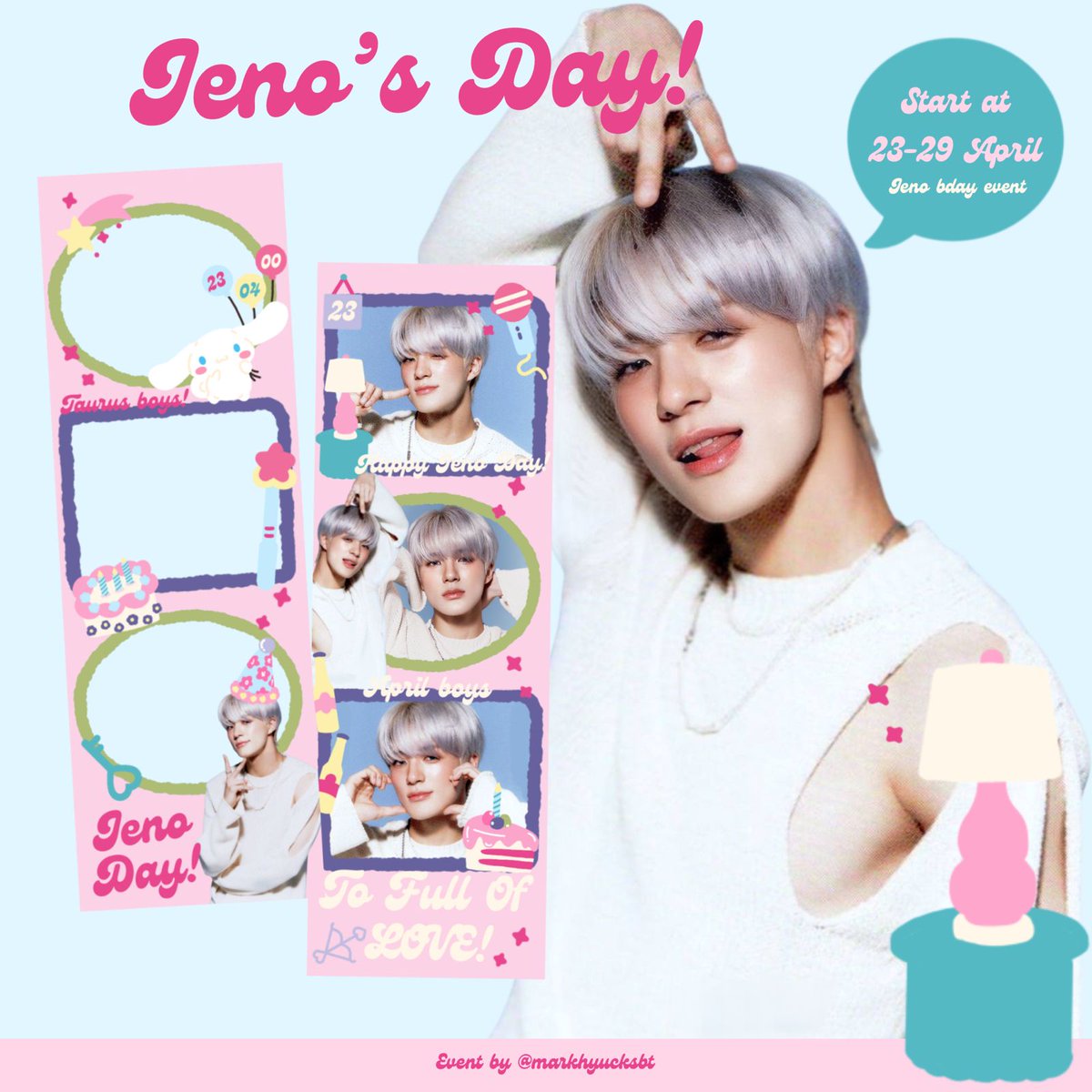 lycheeytea_'s tweet photo. 📢 Lee Jeno's Birthday Photobooth Event
ㅡby @markhyucksbt 🛼🍦🎀

— 23 April - 29 April 2024 at Solophoto booth [ pink frame ]
— 23 April - 29 April 2024 at porta booth [ all frame ]

let's celebrate jeno birthday together! kindly tag her account if you use this photoframe! 💗 https://t.co/lUdYXRW1z0