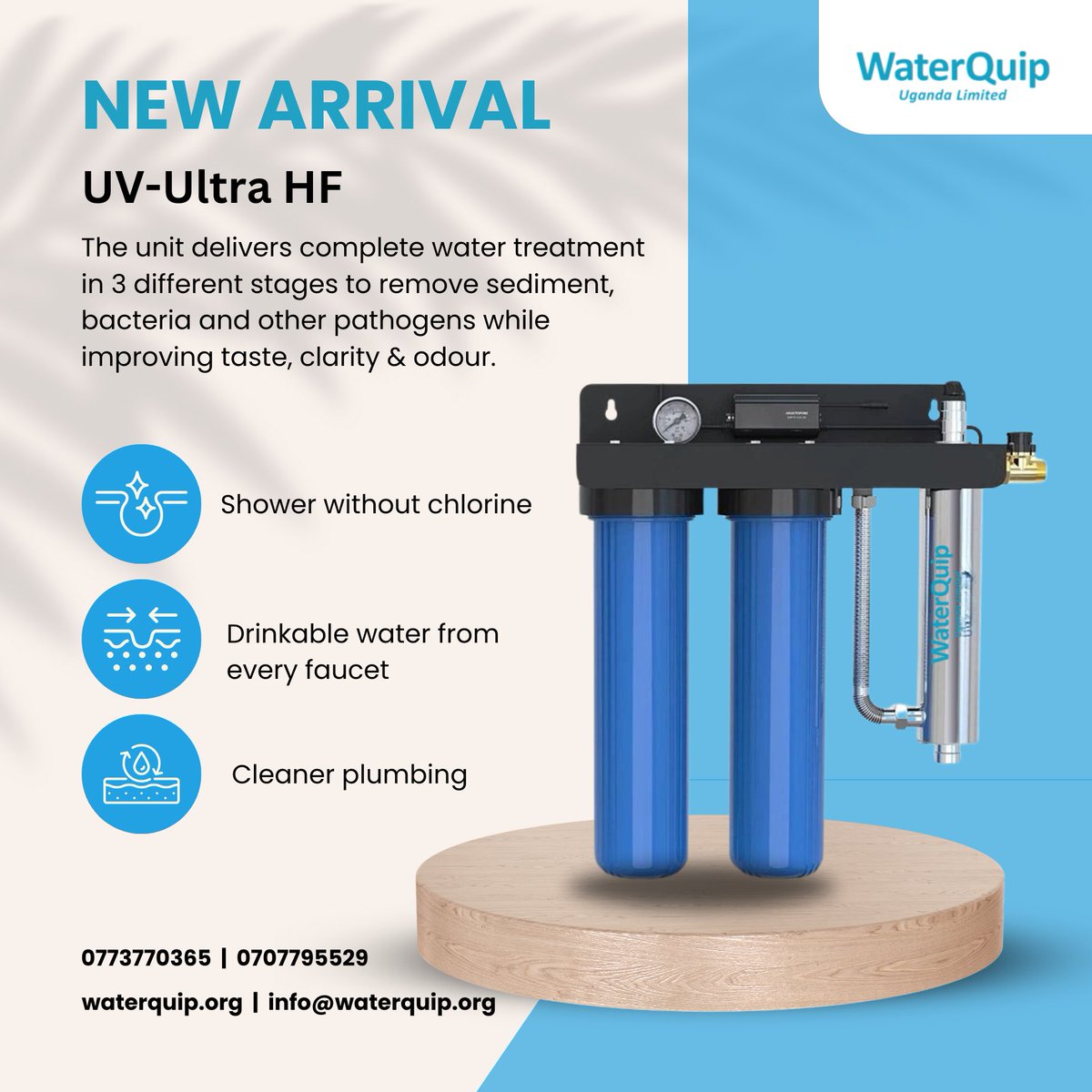 Transform your tap water into a source of pure refreshment with UV-Ultra HF. Perfect for homes, schools, offices, and more!

Contact us today to learn more and bring the power of UV-Ultra HF into your life! 💙💦 #UVUltraHF 🌍#PureHydration #WaterPurification