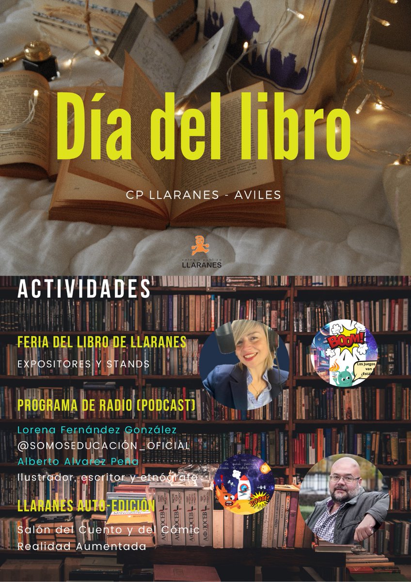MarcosAMerinero's tweet photo. Feliz día del libro!, hoy estaré muy entretenido en @cpllaranes con buenos amigos. Tenemos presentaciones, programa de radio radio y mucho más... Despegamos! @J_MartinezFrias @DavidArtimeEdu @EseroSp @spaceastur @JA_Vaquerizo @JorgePlaGarcia @CPROviedo @cpravilesocci @cprgijon https://t.co/oRnl92HiRf