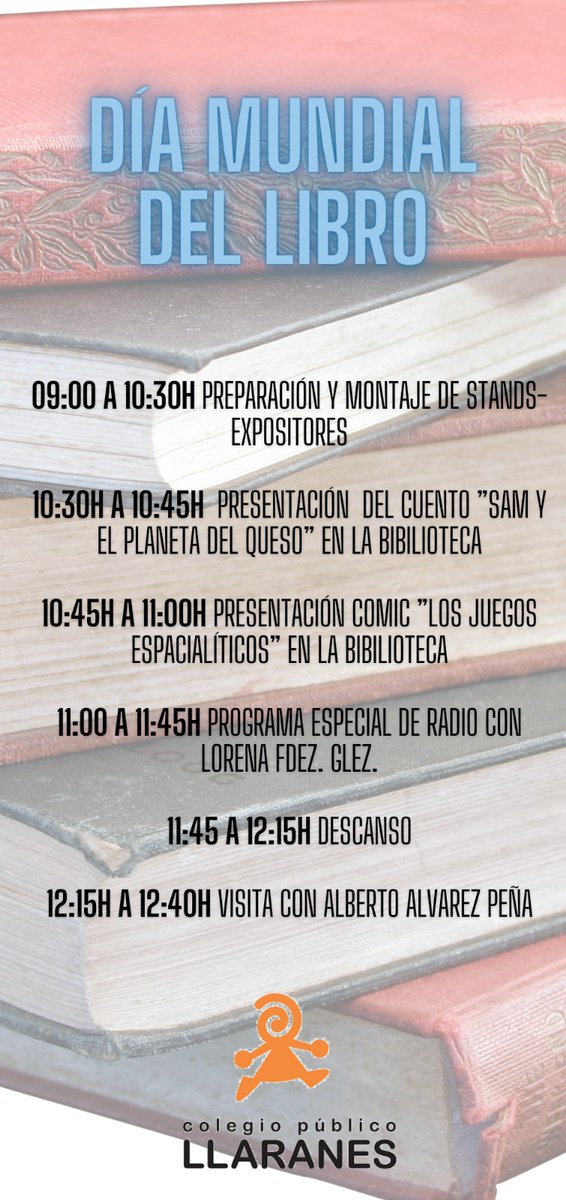 MarcosAMerinero's tweet photo. Feliz día del libro!, hoy estaré muy entretenido en @cpllaranes con buenos amigos. Tenemos presentaciones, programa de radio radio y mucho más... Despegamos! @J_MartinezFrias @DavidArtimeEdu @EseroSp @spaceastur @JA_Vaquerizo @JorgePlaGarcia @CPROviedo @cpravilesocci @cprgijon https://t.co/oRnl92HiRf