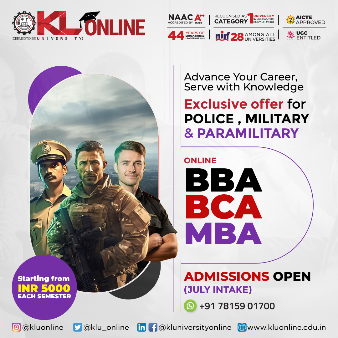Defending the country and maintaining law and order within the country isn’t an easy task. Enroll in programs at KL Online to upgrade your qualifications and enhance your skills.

Admissions are open.

#KLOnline #Onlinedegree #onlinelearning  #Police #Military #Paramilitary