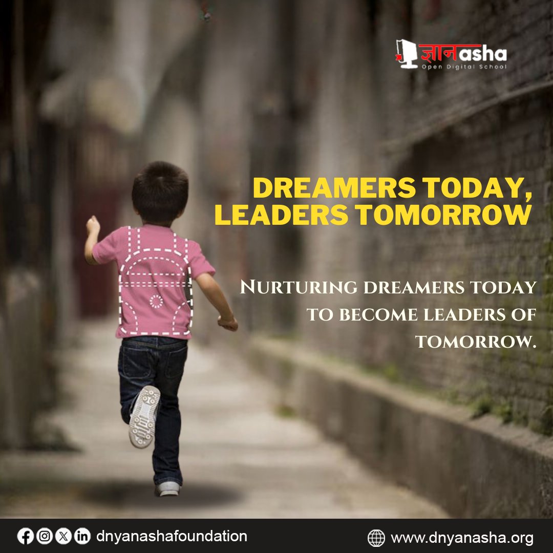 Every great leader was once a dreamer with a vision. Let's nurture the dreams of today's children, knowing that they hold the potential to become the visionary leaders of tomorrow. #DreamersToLeaders #FutureLeaders #DnyanaShaFoundation