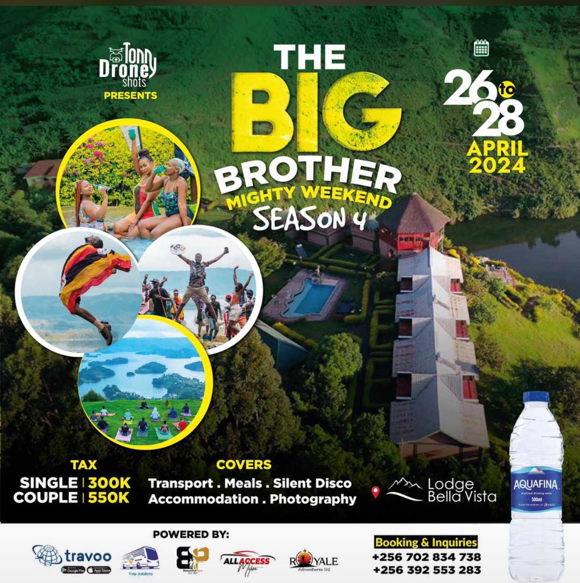 FRIDAY 26th WE ARE Hitting the road for a greater and better experience in the BIG BROTHER MIGHTY WEEKEND season 4 Join us as we Explore the beauty of Fortportal at Bellavista lodge @tonnydroneshots @HustlePrince01 @tripaddictsug @Beautiful_Pipo @TravooAppAfrica #BMWS4