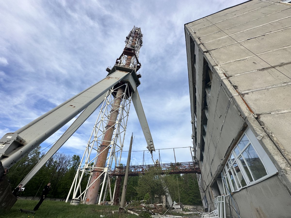 These photos of the TV tower destroyed yesterday by the Russians were taken by my colleagues from the Kharkiv Journalists' Solidarity Center. Denying access to independent information is a Russian tactic in this war. @EFJEUROPE @IFJGlobal @nsju_org