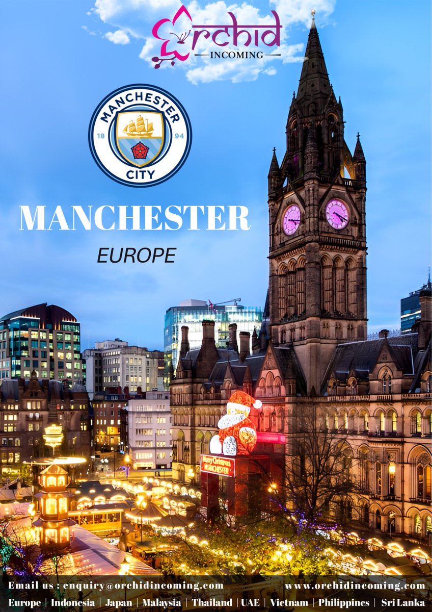 Discover Manchester: A Dynamic Cityscape in the Heart of Europe. Know more email us enquiry@orchidincoming.com 

#orchidincoming #orchidonline #europtour #manchesterunited #citytour #grouptour #FIT #explore #experience #TravelGoals