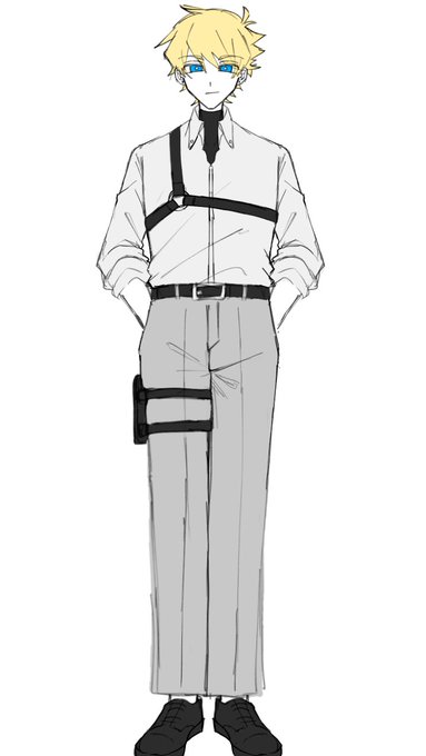 「belt grey pants」 illustration images(Latest)