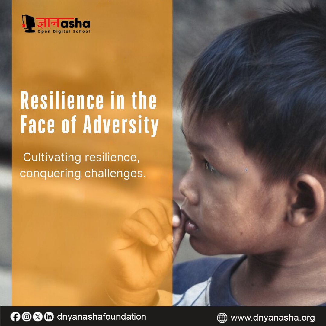 Resilience is the seed that blossoms in the face of adversity. Let's equip children with resilience, helping them overcome obstacles and grow stronger with each challenge they face. #Resilience #ConquerChallenges #DnyanaShaFoundation @ngo