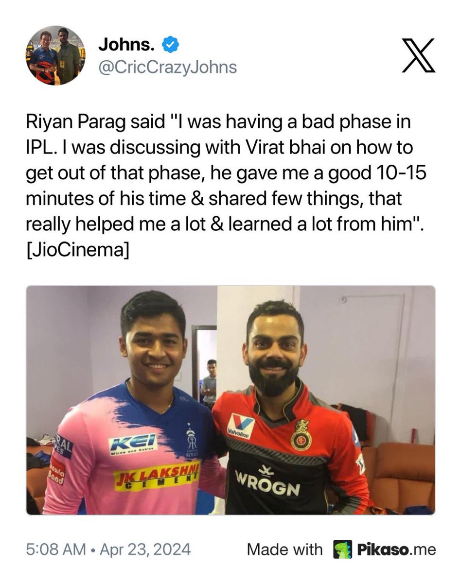 We don’t need to make fake edits to show How much Virat helps to youngsters. Youngsters themselves talk about it. SRH Allrounder Nitish Reddy also told - “Virat Kohli is his Idol” Jaiswal didn’t even tell single word on Ropig yesterday. Mdc Buddha Bhatia Cry