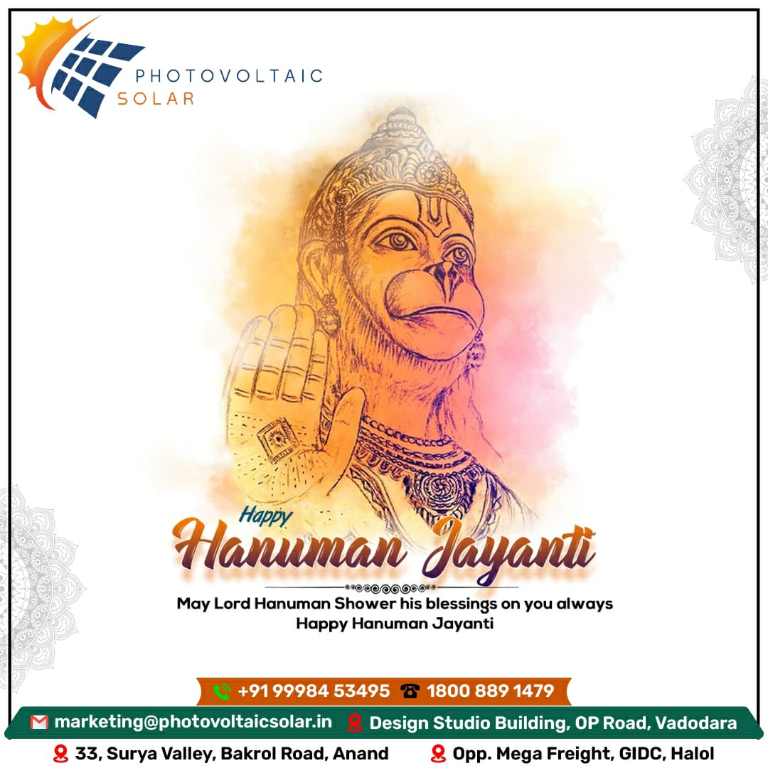 GoPhotovoltaic's tweet photo. Happy Hanuman Jayanti

🕉 Let's celebrate the auspicious occasion of Hanuman Jayanti with utmost devotion and dedication. Jai Shri Ram! Jai Bajrangbali! 🚩

#HanumanJayanti #LordHanuman #Bajrangi #DivineDevotion #RamBhaktHanuman https://t.co/L5inUIfuE4