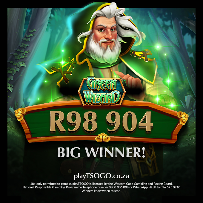 The magic of the Fire Blaze Green Wizard Slot Game paid R98 904 to a lucky player. Discover the magic at playtsogo.co.za 🔮🧙 📗 #ItsTime #Entertainment #Bet #GreenWizard