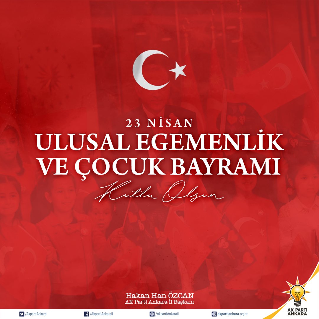 Türkiye Büyük Millet Meclisi'nin 104. kuruluş yıldönümü ve #23Nisan Ulusal Egеmеnlik vе Çocuk Bayramımız kutlu olsun. Başta Gazi Mustafa Kemal Atatürk olmak üzere tüm şehit ve gazilerimizi rahmetle yad ediyorum.