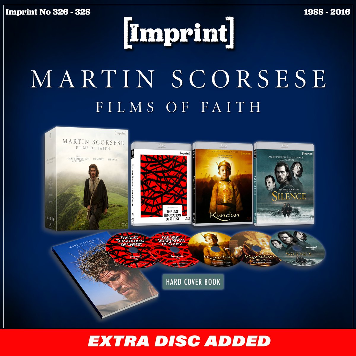 We are thrilled to announce an additional bonus disc for MARTIN SCORSESE: FILMS OF FAITH, adding brand NEW Special Features for The Last Temptation Of Christ!🩸 The two bonus discs for The Last Temptation... & Kundun will NOT be included in any Standard Edition of this set.