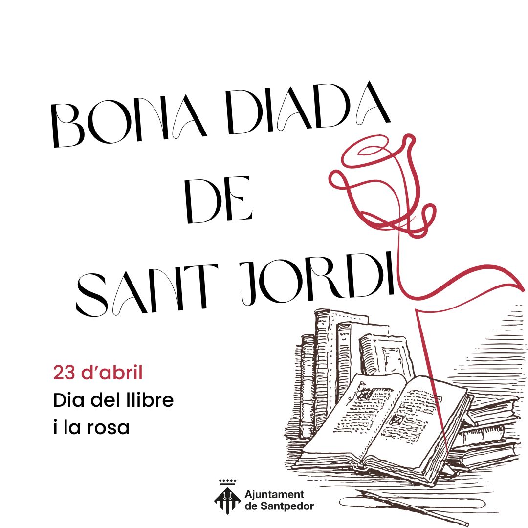 🌹📚Bona diada de #SantJordi! Ens veiem al llarg del dia entre llibres i roses per carrers i places del poble.